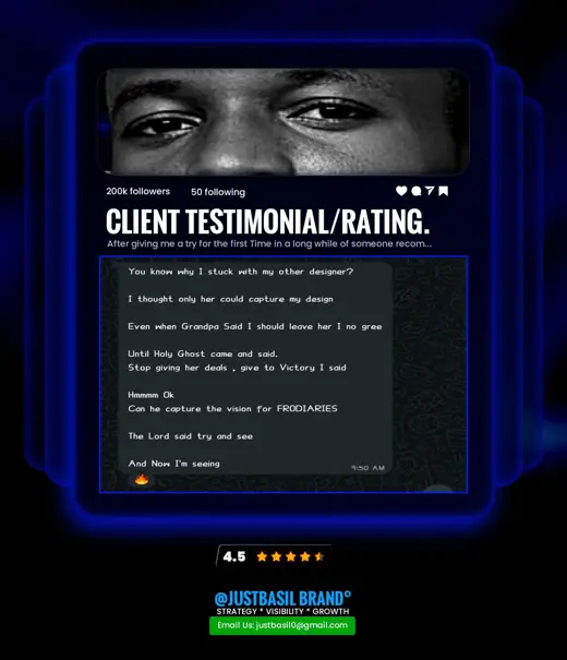 Client message praising the design